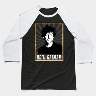80s Style Neil Gaiman Baseball T-Shirt